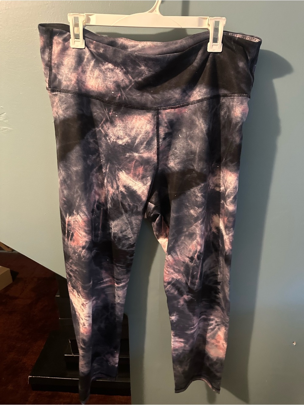 Women’s Tie-Dye Leggings - Pink and Black